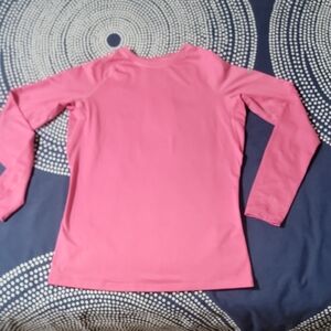 Nike Pro Combat Compression Pink Running Top with Thumb Hole Opening